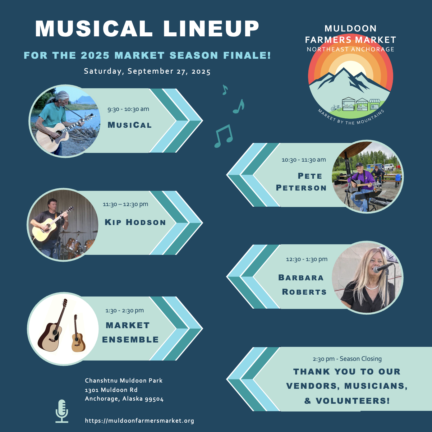 Live music at the Muldoon Farmers Market in Anchorage, Alaska. Chanshtnu Muldoon park 2025